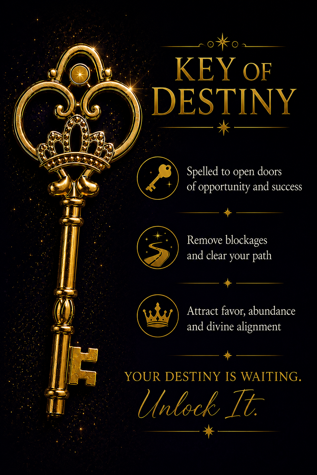 Conjured Key of Destiny Amulet | Road Opener & Prosperity Charm