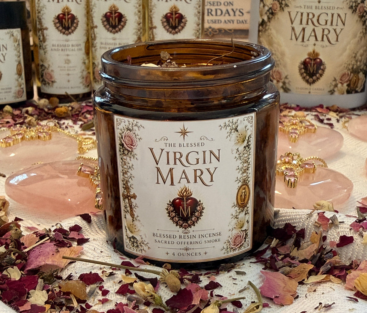 Blessed Virgin Mary Resin Incense – 4 oz Blessed & Spelled