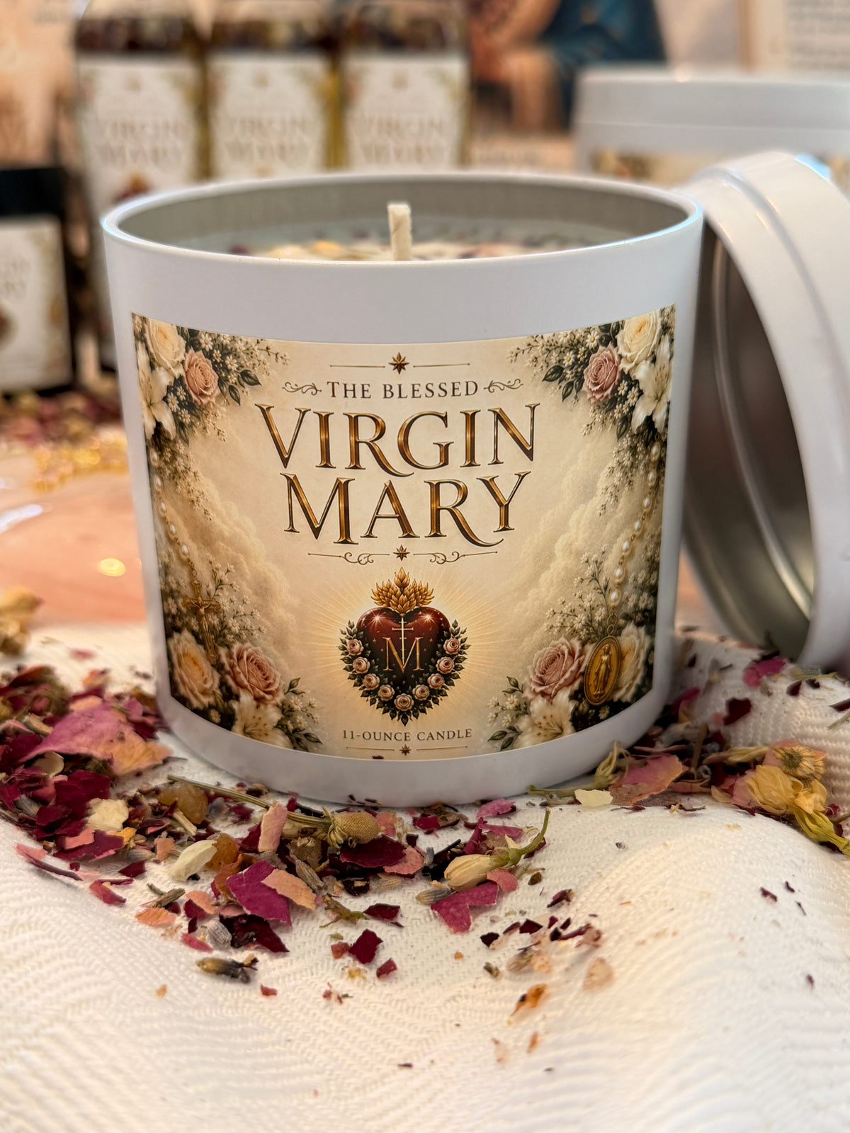 The Blessed Virgin Mary Devotional Candle – 11 oz Blessed & Spelled