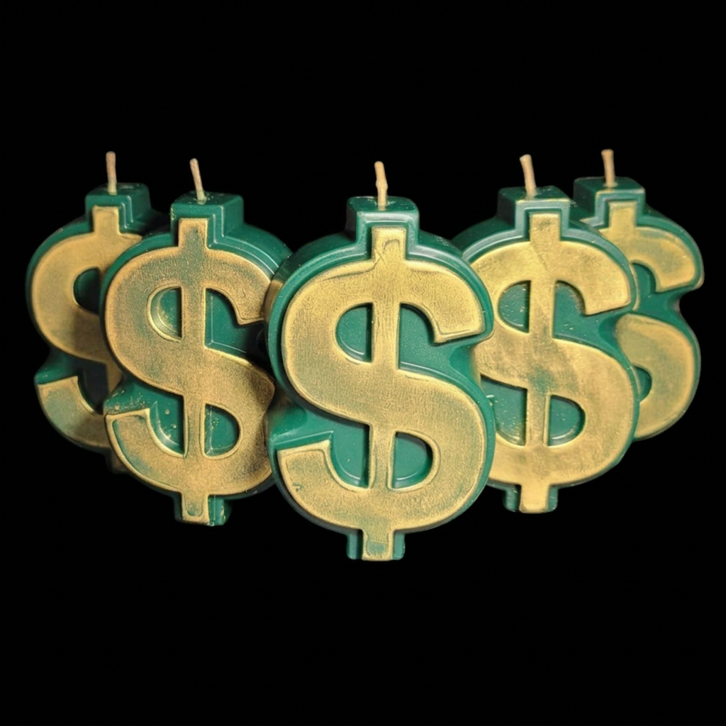 Small Dollar Sign Candle for Money & Prosperity